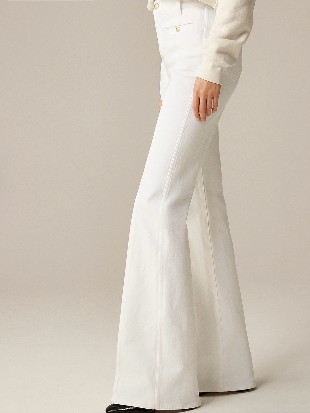 J.Crew New Vintage Flare Jean White Denim High Rise Flared Slim Sz 27 Cp909 $158